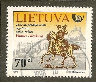 Lithuania   Scott 611   Post Route    Used