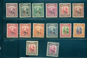 Sarawak - Sc# 159-73. 1947 Definitives. MNH $28.55.