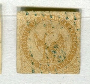 FRENCH COLONIES; 1859 early classic Imperf Eagle issue used 10c. value
