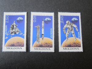 Moldova 1994 Sc 115-7 space set MNH