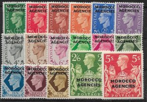 MOROCCO AGENCIES SG77/93 1949 OVERPRINT ON GB SET MNH