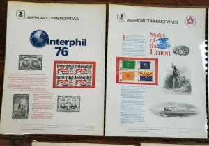 US 1976 13c Complete Year Set 60-72 USPS Commemorative Stamp Panels SCV $150