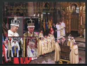 GHANA 2023 CORONATION OF KING CHARLES III IMPERFORATE SHEET  MINT NH