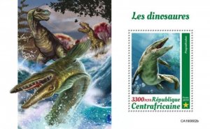 Central Africa - 2019 Dinosaurs on Stamps - Stamp Souvenir Sheet - CA190802b