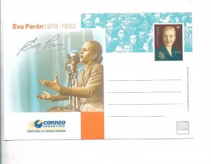 ARGENTINA 2002 EVA PERON POSTAL STATIONERY ACTRESS WOMEN POLITICIAN UNUSED