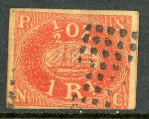 Peru 1857 Pacific Steam Navigation Compnay 2 Rs Brown Red VU K89 ⭐☀⭐☀⭐