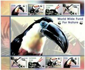 Guyana - 2003 - Toucan WWF - Sheet Of 8 - MNH