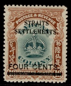 MALAYSIA - Straits EDVII SG145, 4c on 16c green & brown, LH MINT. Cat £13.