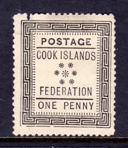 Cook Islands - Scott #5 - MH - Fault UL, paper adhesion/rev. - SCV $35