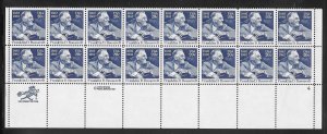 #1950 MNH Plate Block Strip of 16.