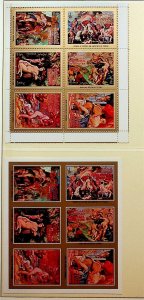 MANAMA MI 664-71A-B NH PERF+IMPERF MINISHEETS OF 1972 - ART - (WG25)