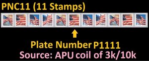 US Old Glory PNC11 APU P1111 (from 3k/10k coil) MNH 2024 after June 21