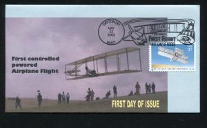 US 3783 First Flight, ROMP Cachet Wright Brothers FDC
