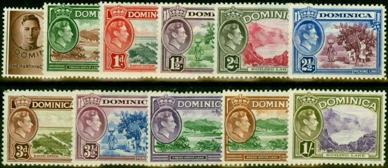 Dominica 1938-47 Set of 11 to 1s SG99-106 & 109a Fine Mtd Mint