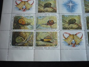 Stamps - Cuba - Scott# 686-690 Mint Hinged Sheet of 20 Stamps plus 5 Labels