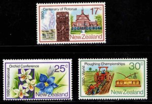 New Zealand Scott 704-706 MNH**  1980 stamp set