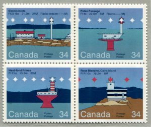 1066a Canada 34c Lighthouses, MNH blk/4