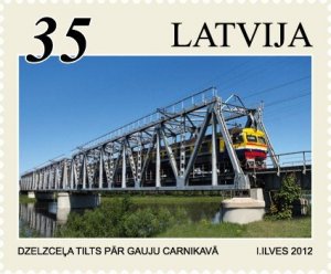 Latvia 2012 #815 MNH. Bridge, train