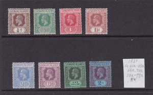 Leeward Islands 1921 KGV SC 61a-63a,66a,70a,75a-77a MH