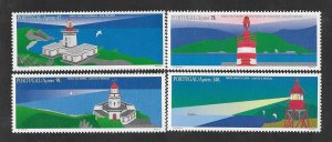 SD)1996 PORTUGAL FROM THE LIGHTHOUSE SERIES IN THE AZORES ISLANDS, 4 STAMPS MNH