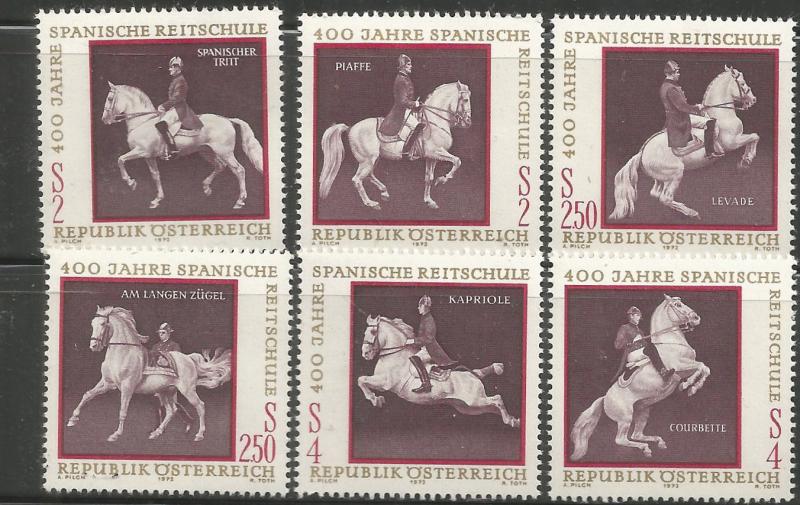AUSTRIA , 929 A-F, MNH, HORSES