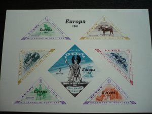 Europa 1961 - Lundy Island Souvenir Sheet Cinderellas Imperf