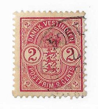Danish West Indies Sc #29  2cents red used VF