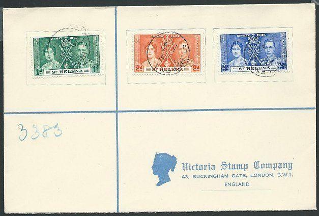 ST HELENA 1937 Coronation set on cover to UK...............................44118