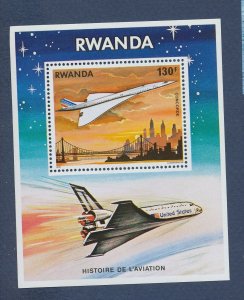 RWANDA - Sc 893  - MNH  S/S - Concorde - airplane - 1978