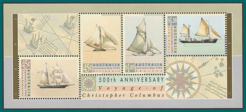 Australia 1992 Australia Day, Ships, MS MNH #1252a,SGMS1337