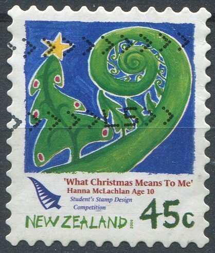 New Zealand Sc#2098 Used, 45c multi, Christmas 2006 (2006)