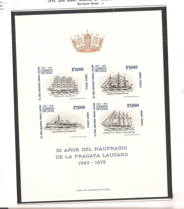 Chile 1975 Frigate S/S MNH cat 60 Euro (bar)