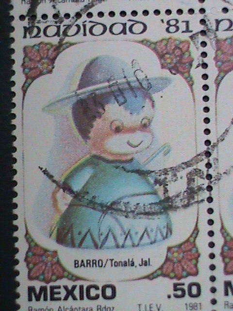 ​MEXICO STAMP-1981 SC#1252-MEXICO CHRISTMAS STAMP USE BLOCK OF 6-EST.-$3  VF