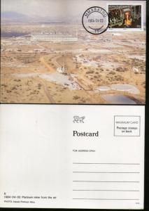 Bophuthatswana 1984 Mining Industry Platinum Mine from Air Sc 124 Max Card # ...