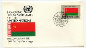 United Nations #404 Flag Series 1983, Byelorussian SSR, Artmaster, FDC