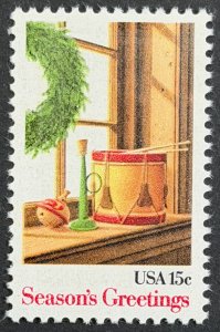 USA, 1980,SC#1843, Christmas, Wreath and Toys, Unused, MNH, F-VF