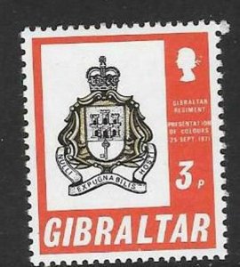 GIBRALTAR SG294 1971 PRESENTATION OF COIOURS TO THE GIBRALTAR REGIMENT MNH