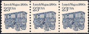 #2464A 23 cent Lunch Wagon, Plate # Coil St. 3 mint OG NH XF