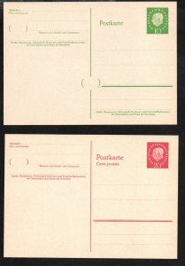 1959 German Postal Cards and Postal/ Reply Cards Set  349-352 Mint