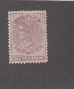 CEYLON # 45 VF-MLH WMK CC 1/2d LILAC CAT VALUE $72.50