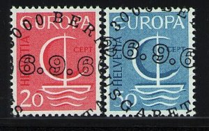 Switzerland 477-478 used stamps superb cancels EUROPA 1966 CEPT