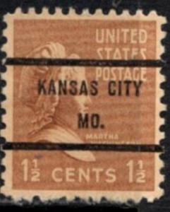 US Stamp #805x71 - Martha Washington Regular Issue 1938 w/ Precancel