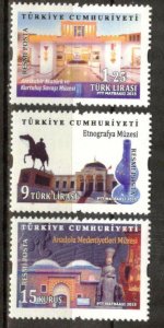 Turkey 2015 Official Stamps Tourism Art  Museums set of 3 MNH