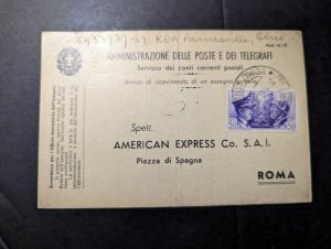 1941 USA Italian Postage Postcard Cover Painesville OH to Rome Italy