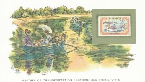 History of Transport Barbados The Rowboat Presentation Card VGC