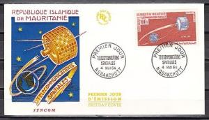 Mauritania, Scott cat. C35. Communicatio Space Satellite issue. First day cover.