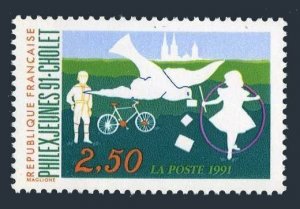 France 2243,MNH.Michel 2827. Youth Philatelic exhibition,1990.Postal pigeon.