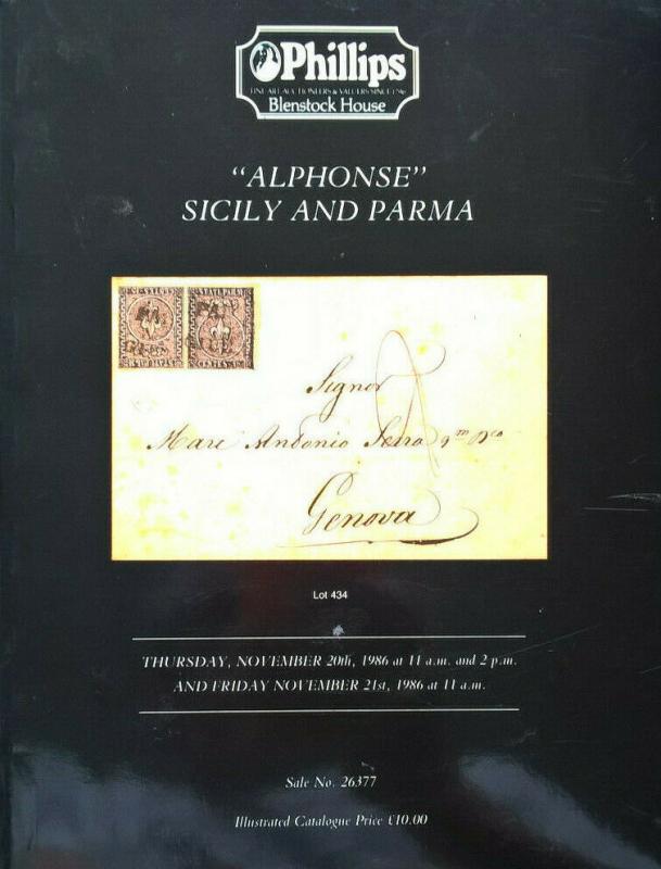 Auction Catalogue ALPHONSE SICILY & PARMA Italia Sicilia Italy Italian States