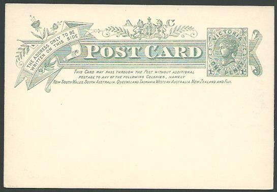 VICTORIA AUSTRALIA QV 1d Commonwealth commem postcard fine unused..........12441