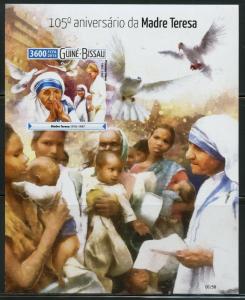 GUINEA BISSAU  2015  105th BIRTH MOTHER TERESA WITH PRINCESS DIANA S/S  IMPERF